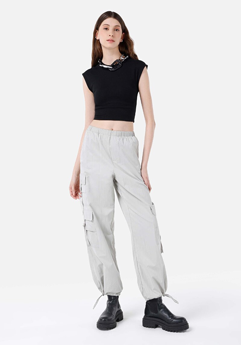 Imagine a Regular Fit Talie Joasă Pantaloni De Piatră Pentru Femei