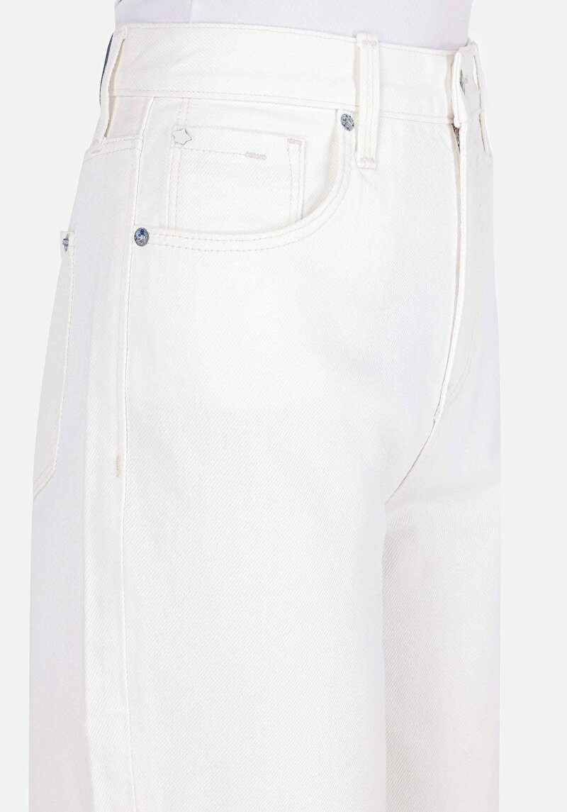 Afișați detalii pentru Balloon Fit Rising Waist Shrinking Leg Blugi Albi Pentru Femei