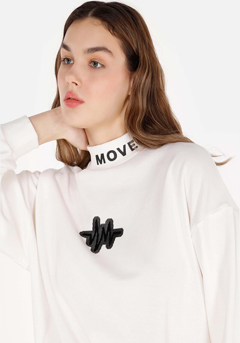 Afișați detalii pentru Tricou Cu Maneca Lunga De Dama Alb Regular Fit  Cl1070457