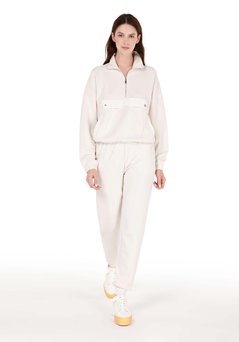 Afișați detalii pentru Tricou Cu Maneca Lunga De Dama Ecru Regular Fit  Cl1070737