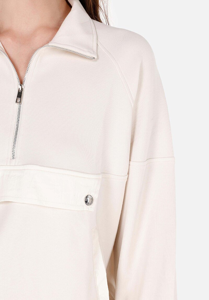 Afișați detalii pentru Tricou Cu Maneca Lunga De Dama Ecru Regular Fit  Cl1070737