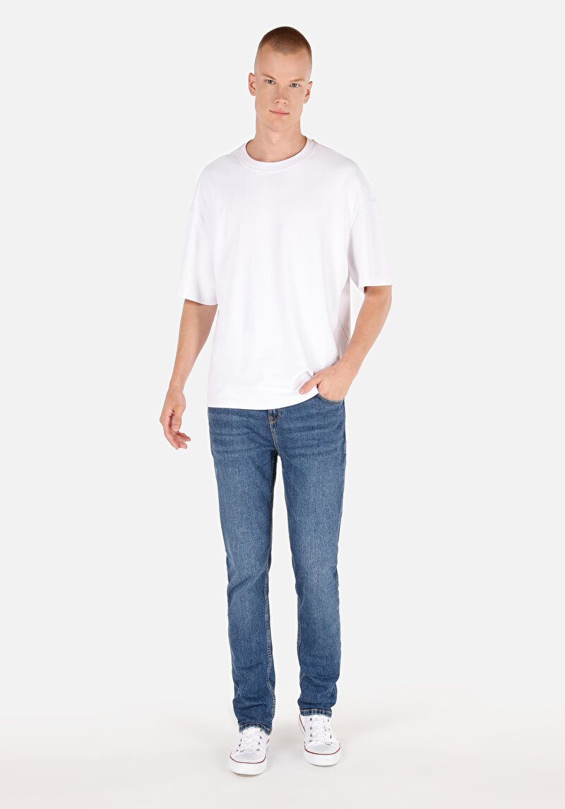 Imagine a Pantaloni De Barbati Albastru Straight Fit 044 Karl Cl1071284