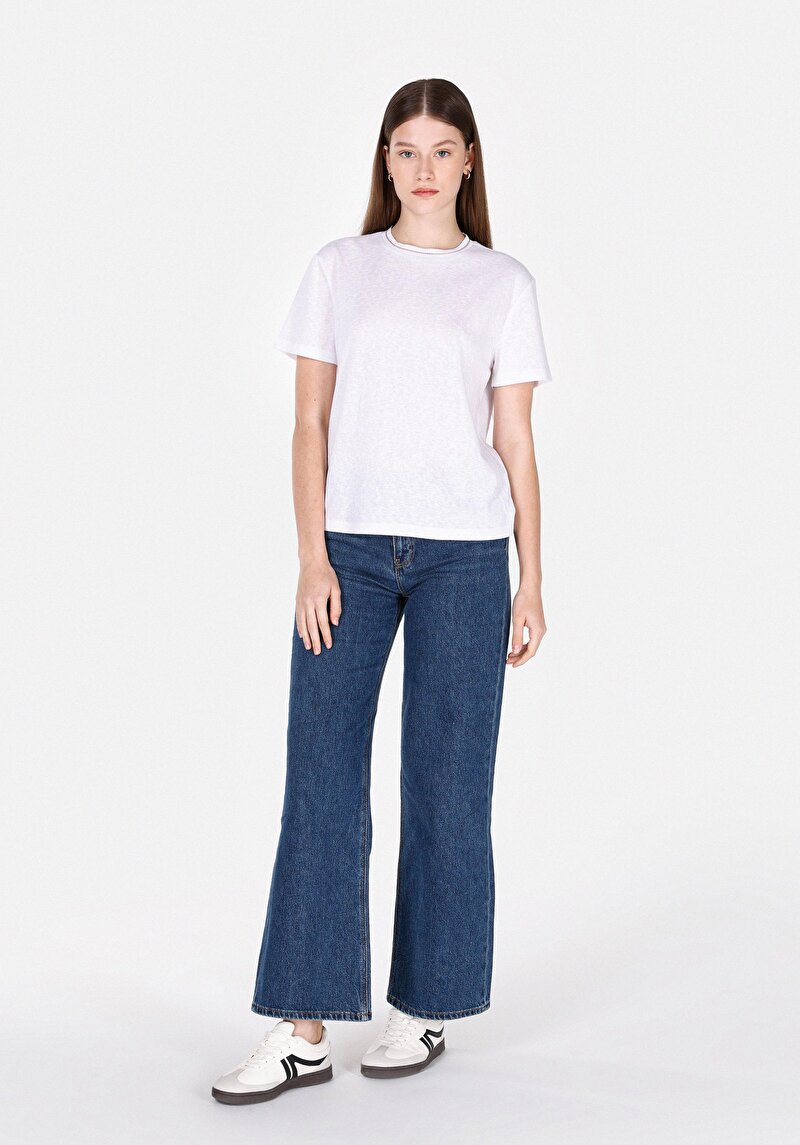 Imagine a Tricou Cu Maneca Scurta De Dama Alb Regular Fit Cl1073957