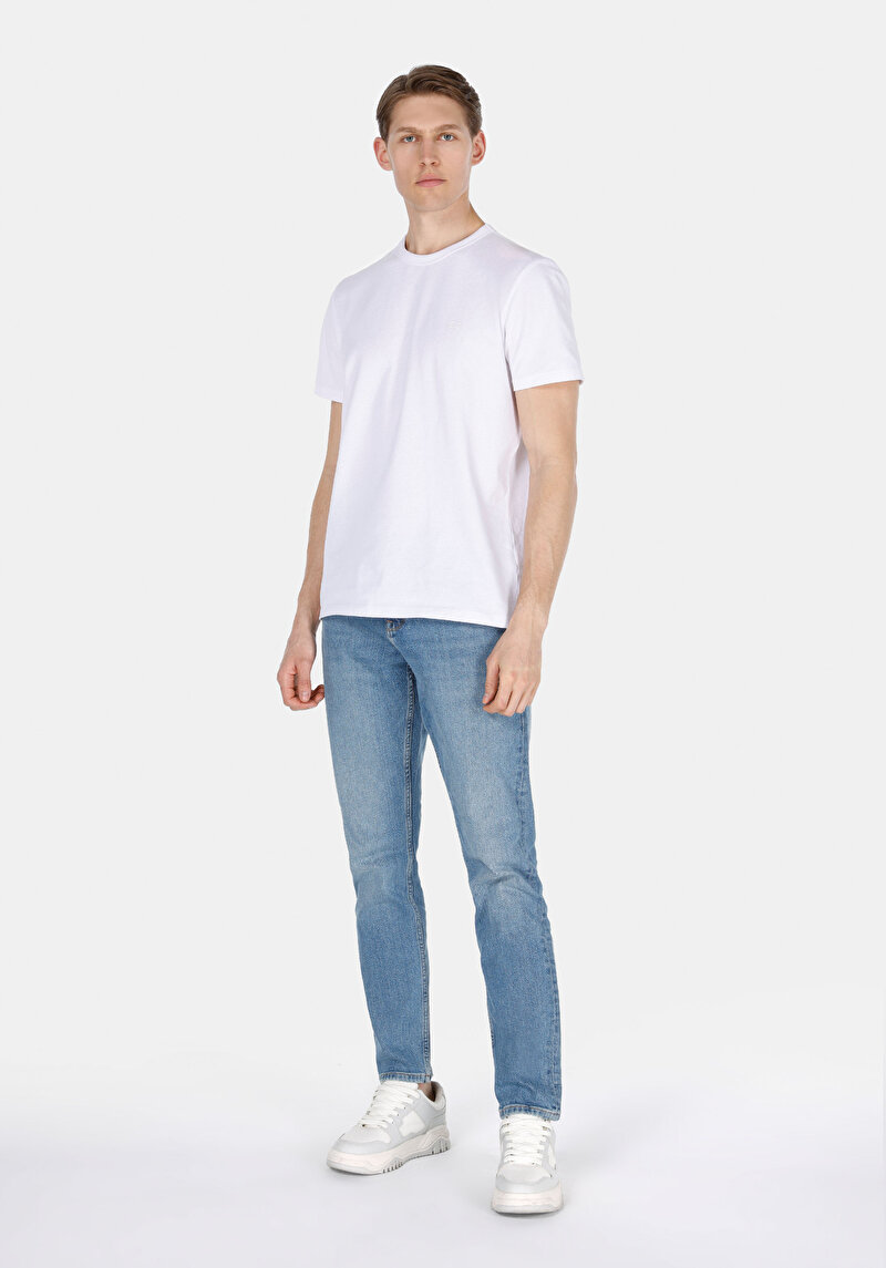 Imagine a Blugi Din Denim Pentru Bărbați Cu Talie Dreaptă