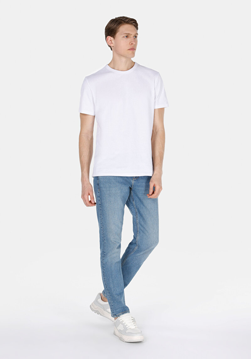 Imagine a Blugi Din Denim Pentru Bărbați Cu Talie Dreaptă