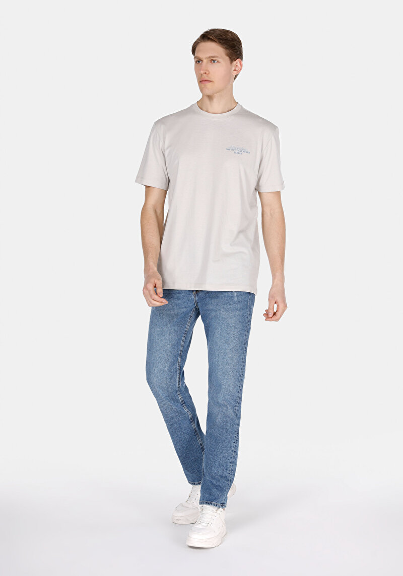 Afișați detalii pentru Blugi İndigo Pentru Bărbați Slim Straight Fit Mid Waist Straight Leg