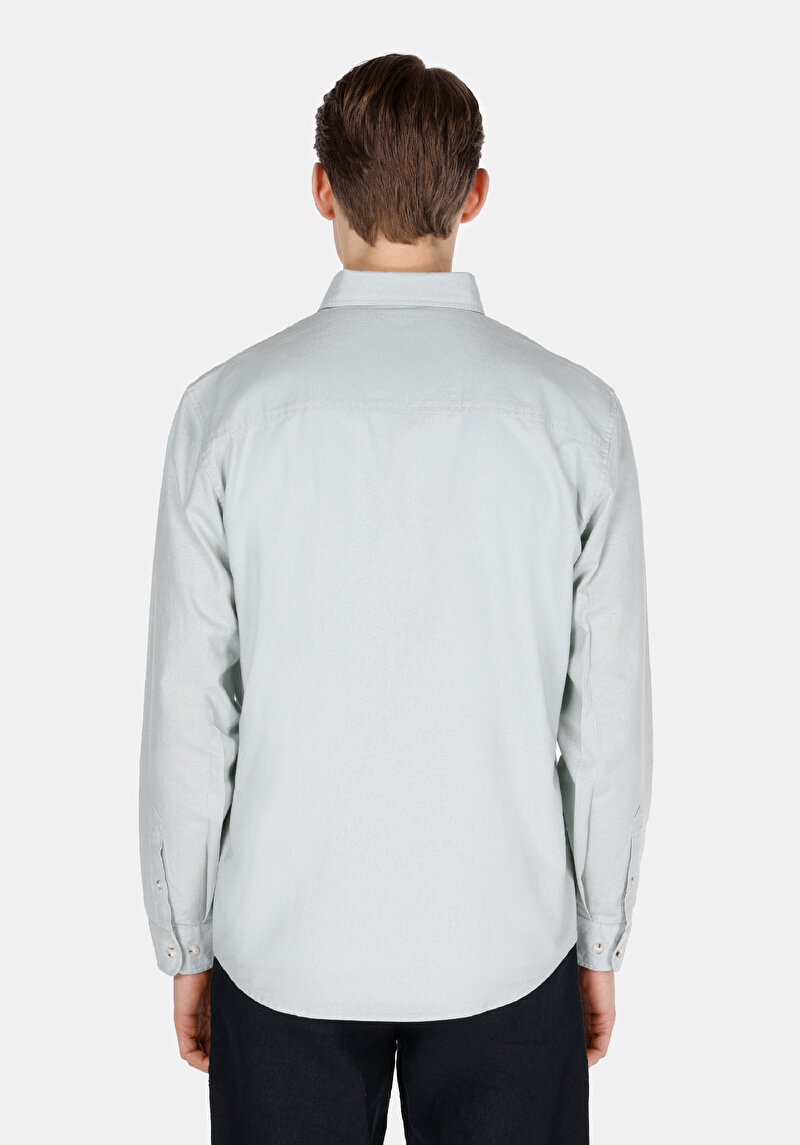 Imagine a Camasa Cu Maneca Lunga De Barbati Verde Regular Fit Cl1074489