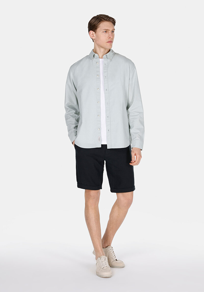 Imagine a Camasa Cu Maneca Lunga De Barbati Verde Regular Fit Cl1074489