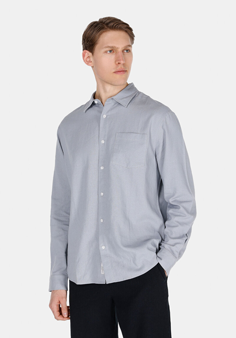 Imagine a Camasa Cu Maneca Lunga De Barbati  Relaxed Fit  Cl1074490