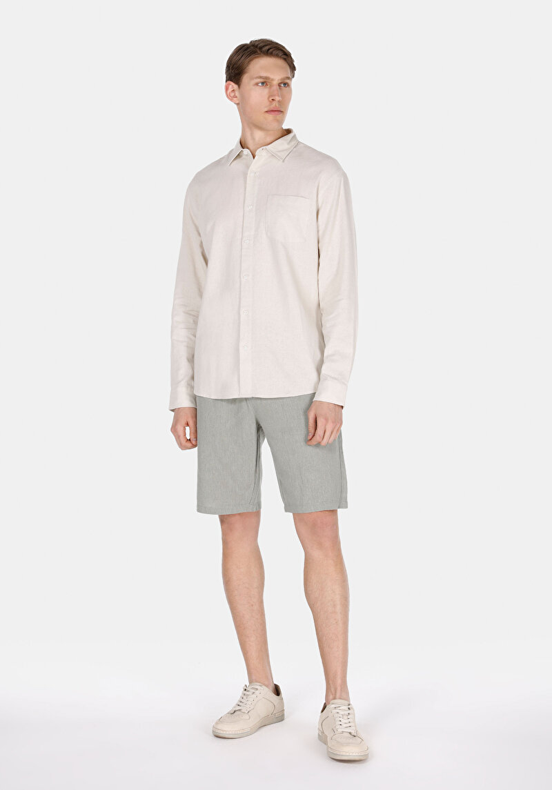 Afișați detalii pentru Camasa Cu Maneca Lunga De Barbati Bej Relaxed Fit  Cl1074490