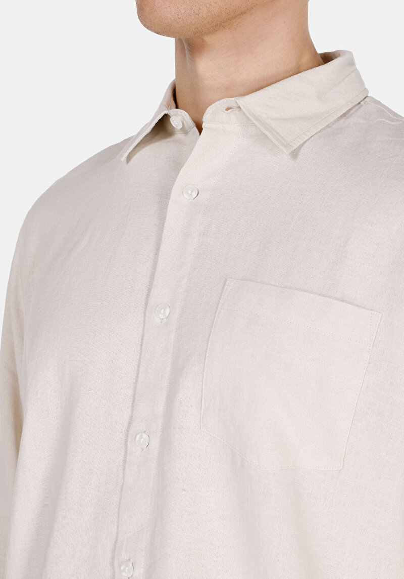 Afișați detalii pentru Camasa Cu Maneca Lunga De Barbati Bej Relaxed Fit  Cl1074490