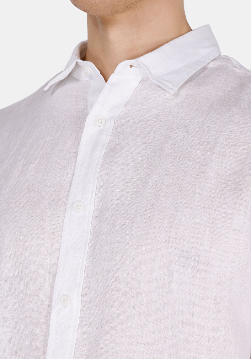 Imagine a Camasa Cu Maneca Lunga De Barbati Alb Regular Fit Cl1074493