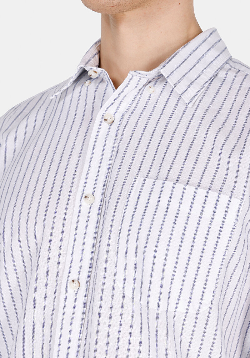 Imagine a Camasa Cu Maneca Lunga De Barbati Albastru Marin Regular Fit Cl1074495