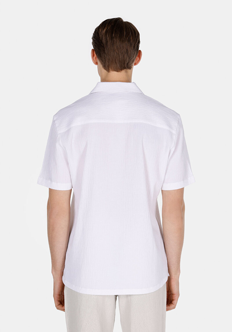 Imagine a Camasa Cu Maneca Scurta De Barbati Alb Regular Fit  Cl1074590