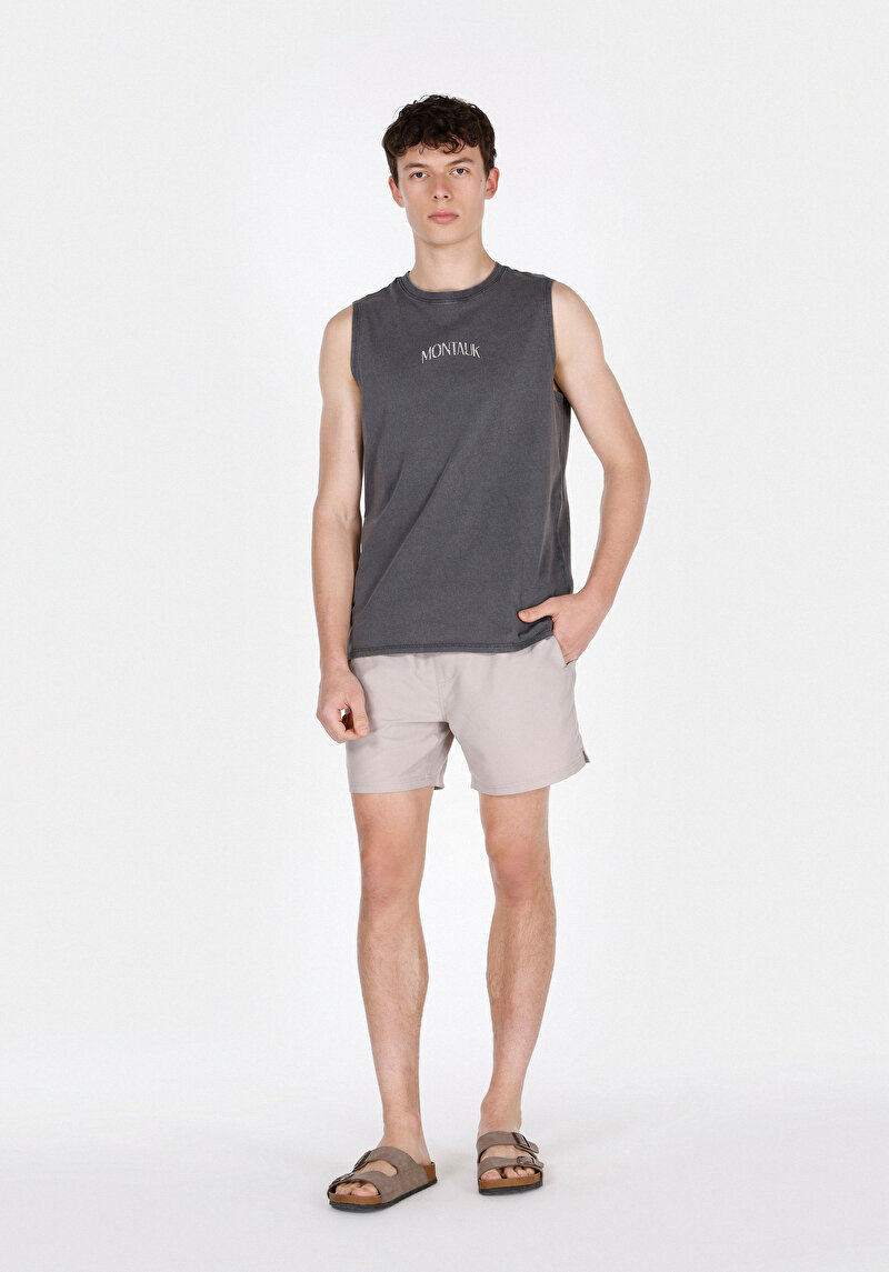 Imagine a Pantaloni Scurți De Baie Bej Pentru Bărbați Slim Fit