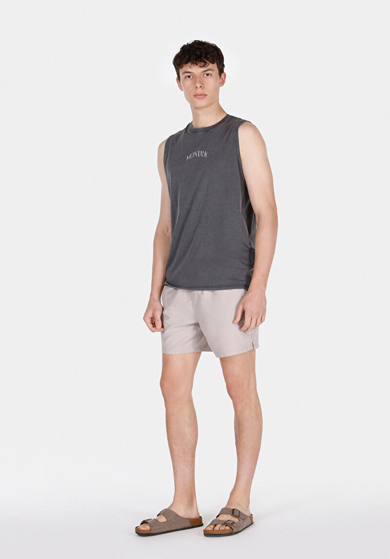 Imagine a Pantaloni Scurți De Baie Bej Pentru Bărbați Slim Fit