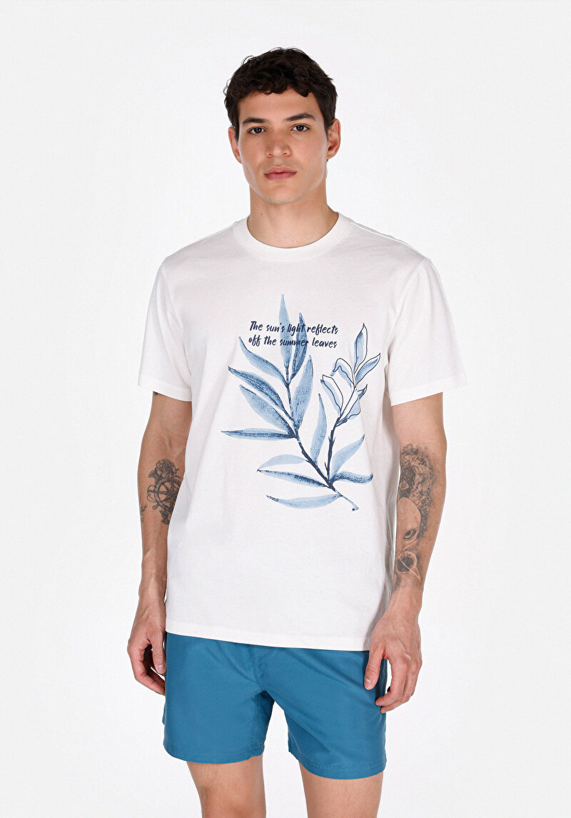 Imagine a Tricou Cu Maneca Scurta De Barbati Alb Regular Fit  Cl1074116