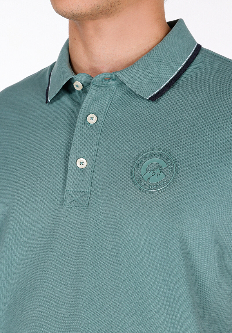 Imagine a Tricou Polo Cu Maneca Scurta De Barbati Verde Regular Fit Cl1074146