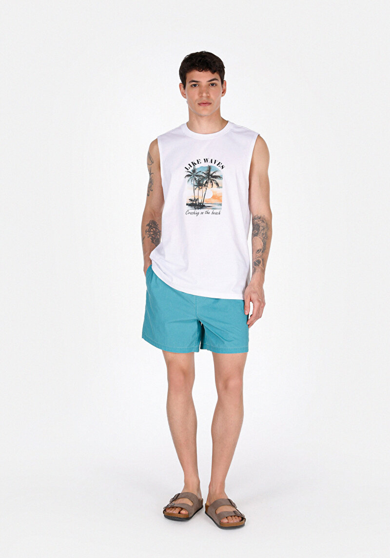 Imagine a Maiou Alb Pentru Bărbați Regular Fit