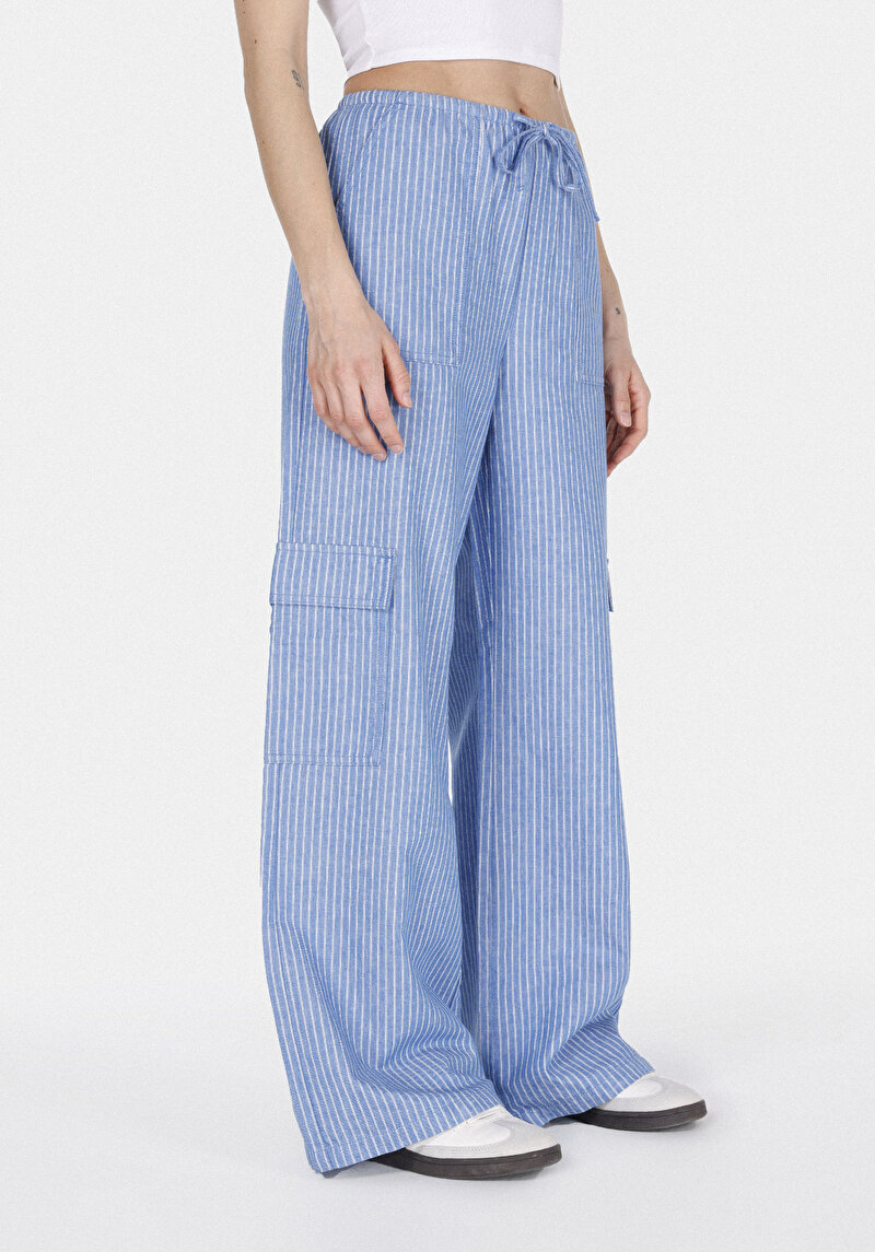 Afișați detalii pentru Regular Fit Talie Înaltă Picior Larg Pentru Femei Pantaloni Albaștri