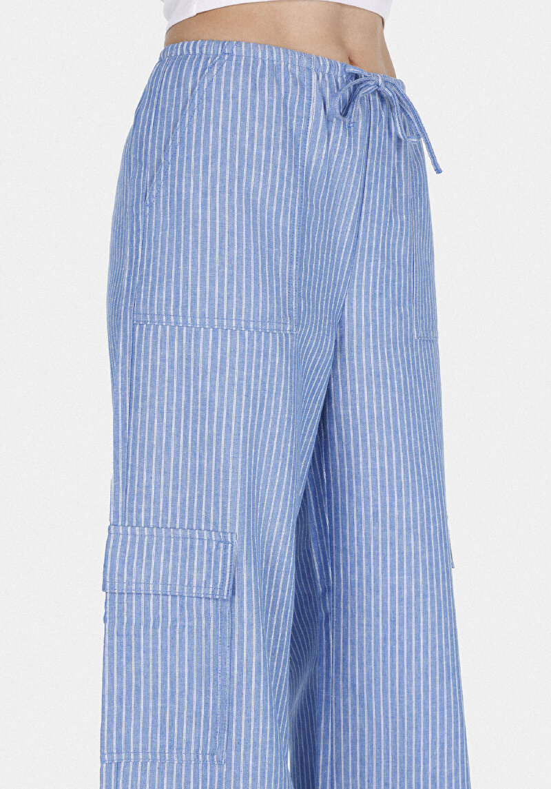 Afișați detalii pentru Regular Fit Talie Înaltă Picior Larg Pentru Femei Pantaloni Albaștri