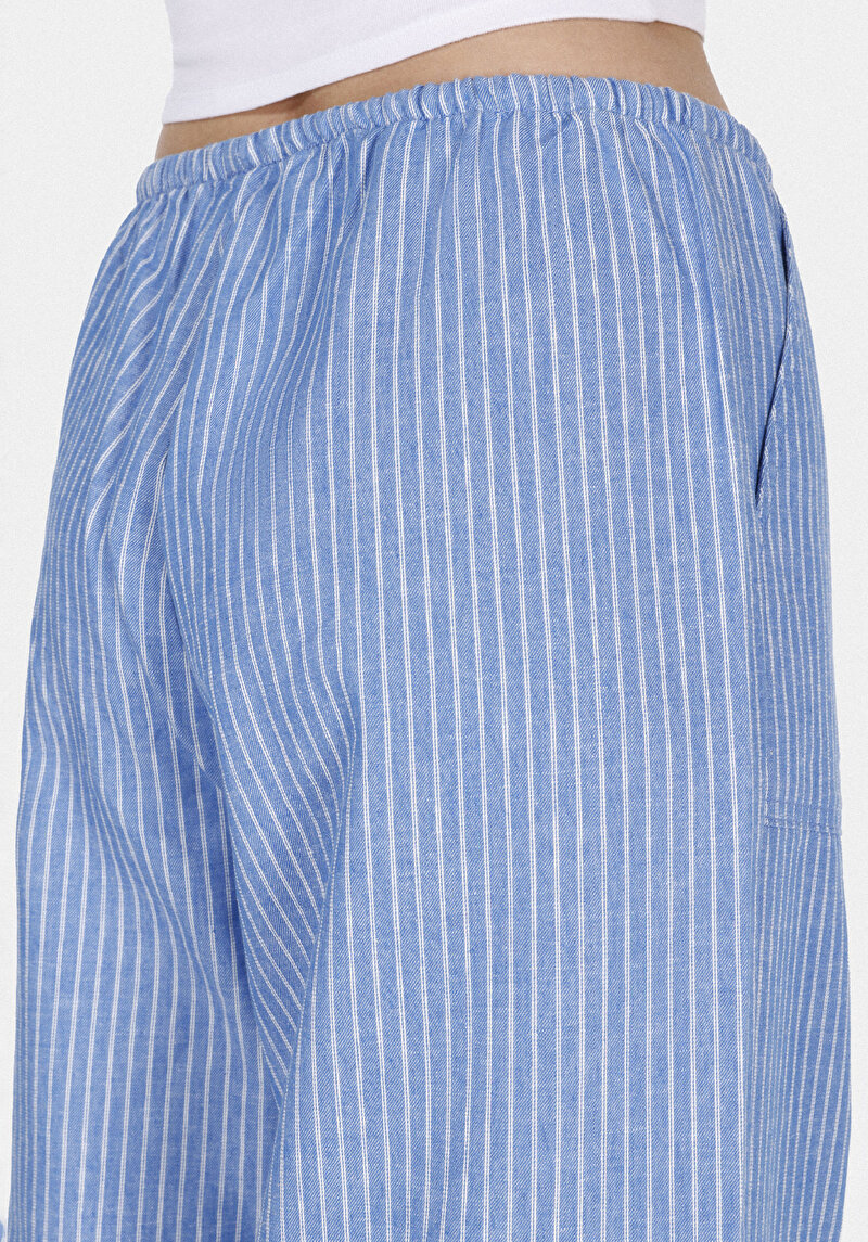 Afișați detalii pentru Regular Fit Talie Înaltă Picior Larg Pentru Femei Pantaloni Albaștri