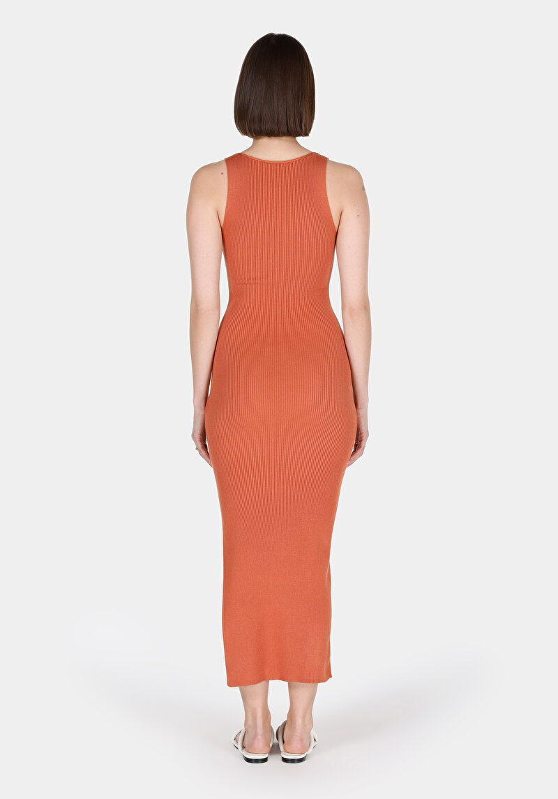 Afișați detalii pentru Rochie Fără Mâneci Maro Pentru Femei Slim Fit