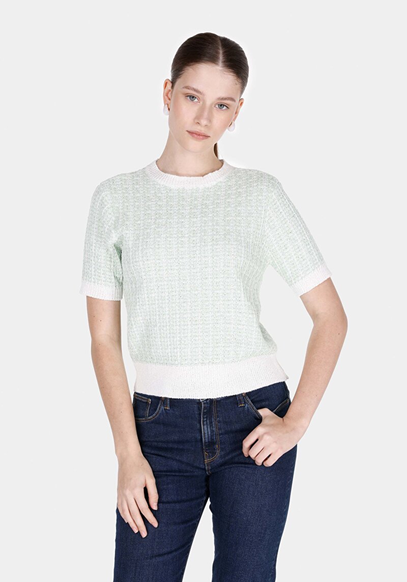 Imagine a Pulover Verde Pentru Femei Regular Fit