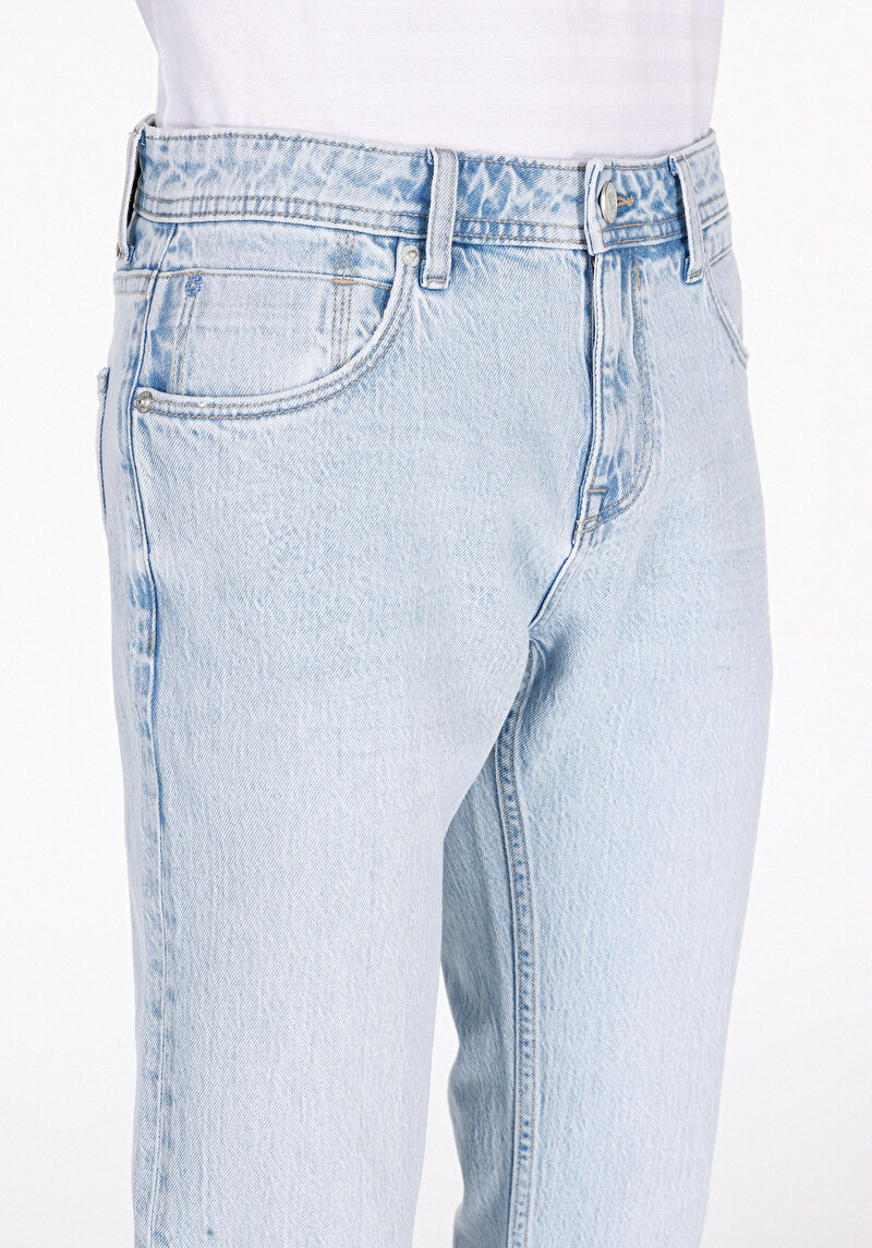 Afișați detalii pentru Blugi İndigo Pentru Bărbați Cu Talie Dreaptă Cu Talie Dreaptă