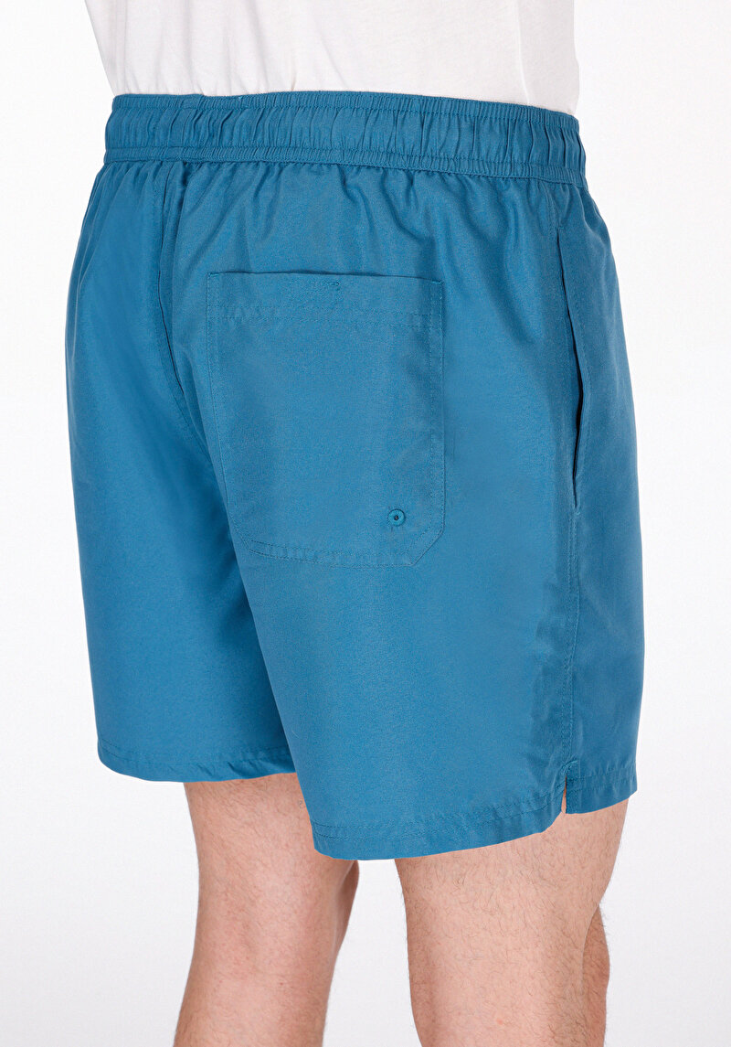 Afișați detalii pentru Pantaloni Scurți De Baie Albaștri Pentru Bărbați Slim Fit Straight