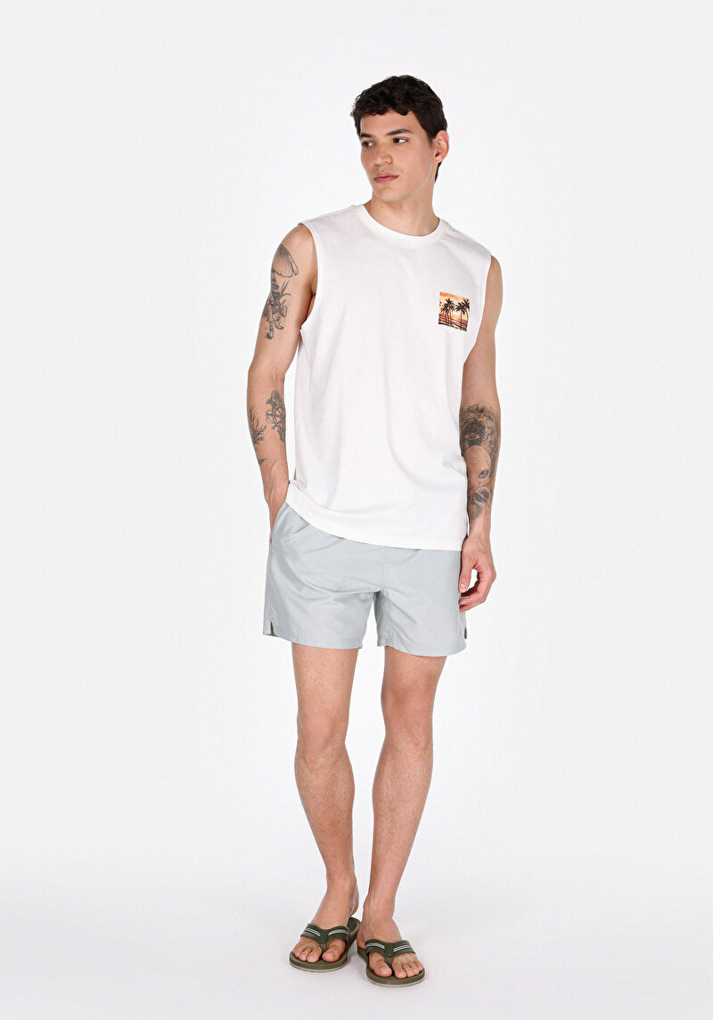 Imagine a Pantaloni Scurți De Baie Verzi Pentru Bărbați Slim Fit Straight