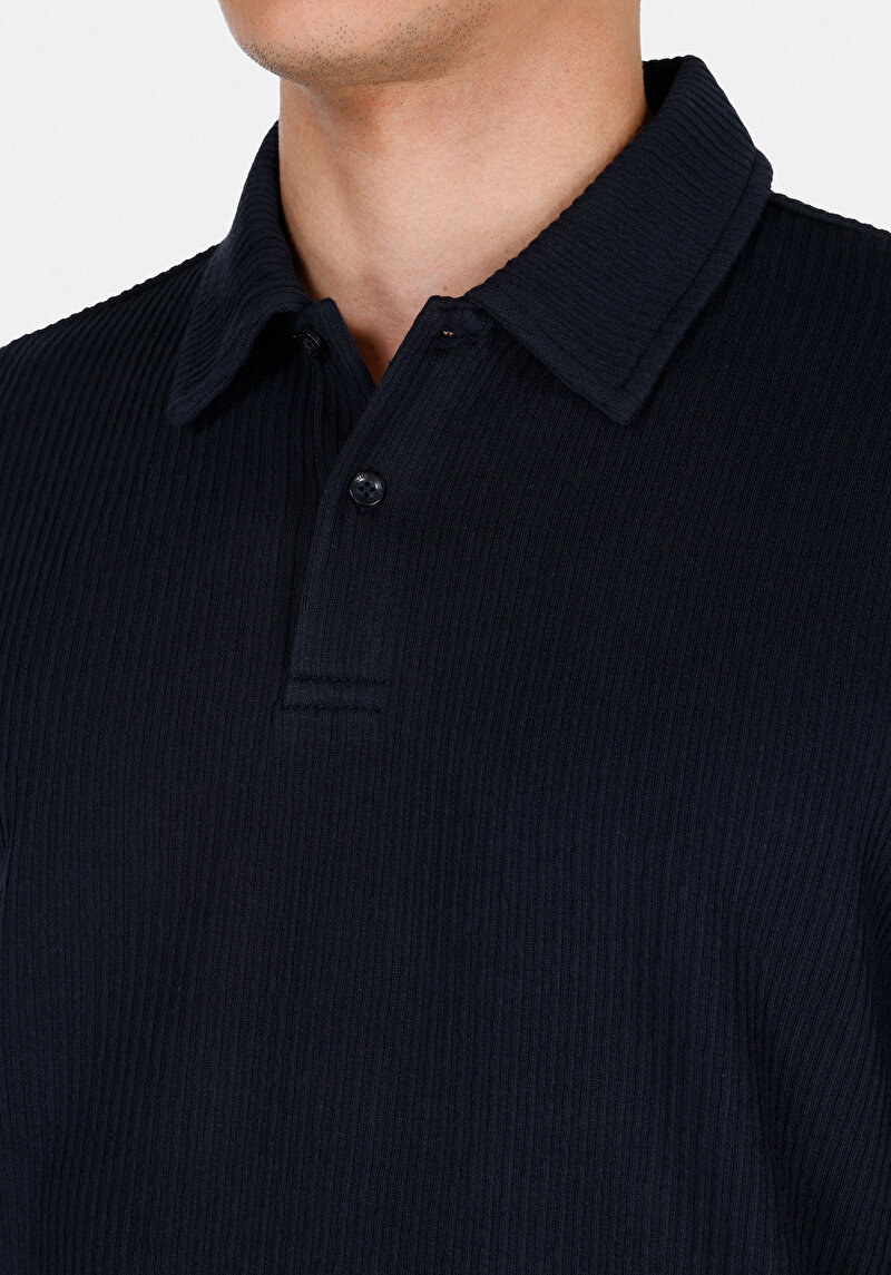 Imagine a Tricou Polo Cu Maneca Scurta De Barbati Albastru Marin Regular Fit Cl1073348