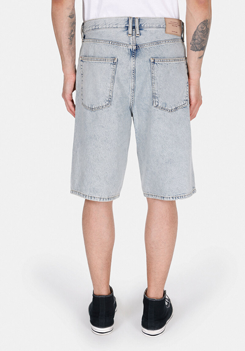 Imagine a Loose Fit Talie Medie Drept Bărbați Denim Jean Shorts