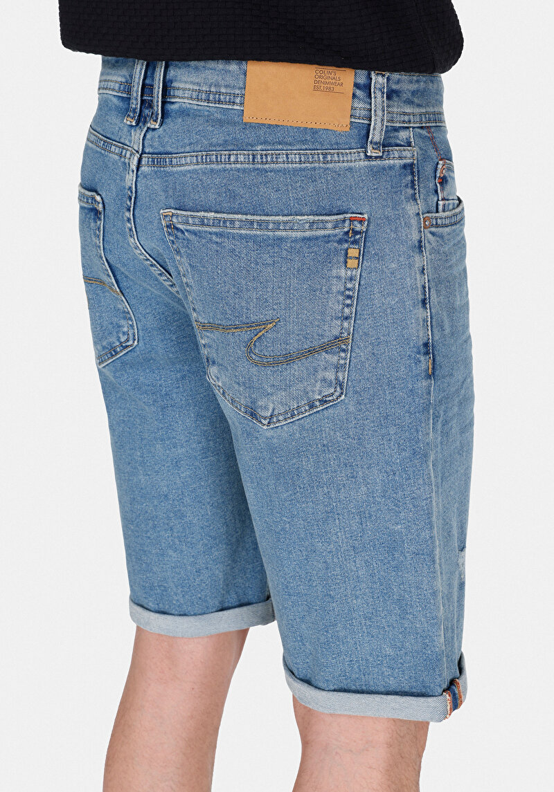 Afișați detalii pentru Short / Pantaloni Scurti De Barbati Albastru Marin Straight Fit  Cl1074832