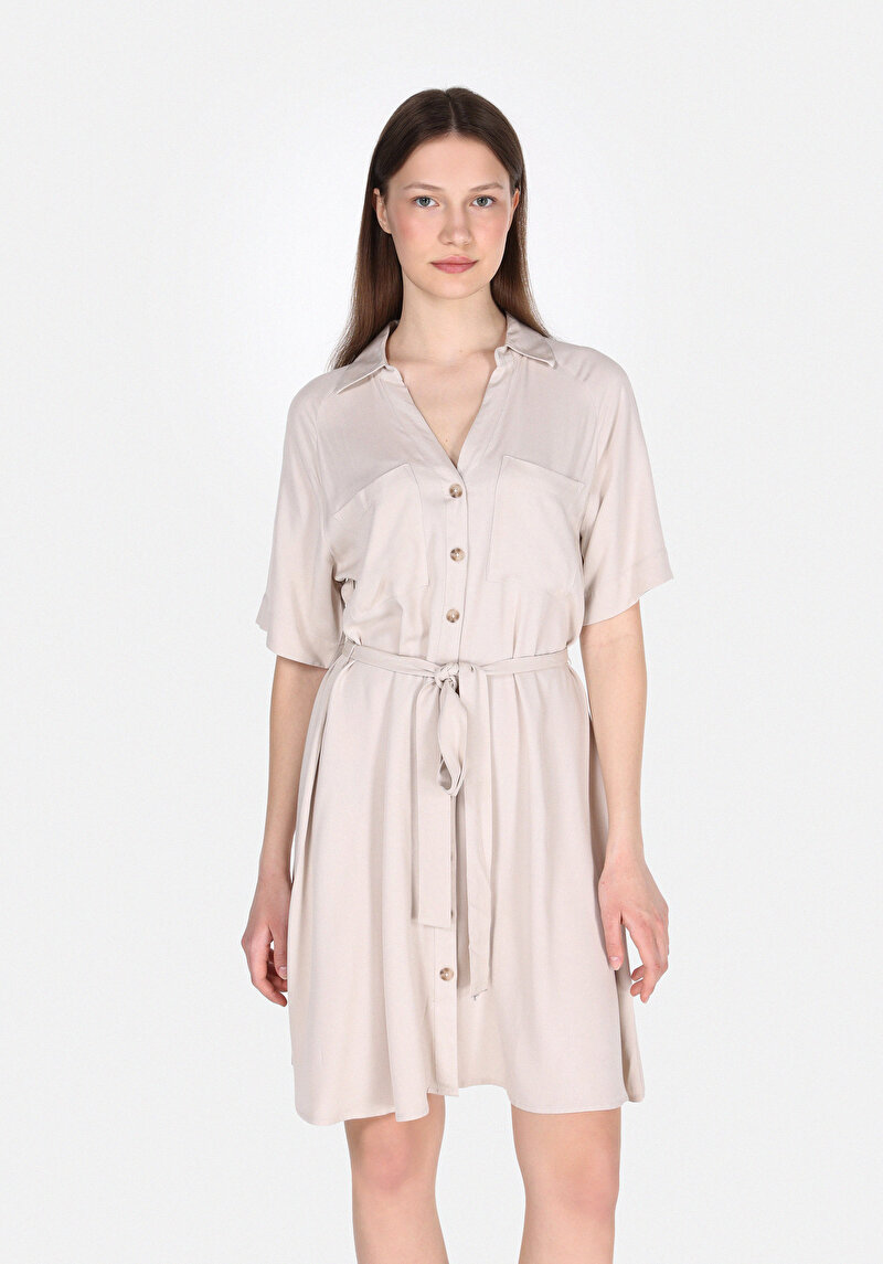 Imagine a Rochie Bej Pentru Femei Regular Fit