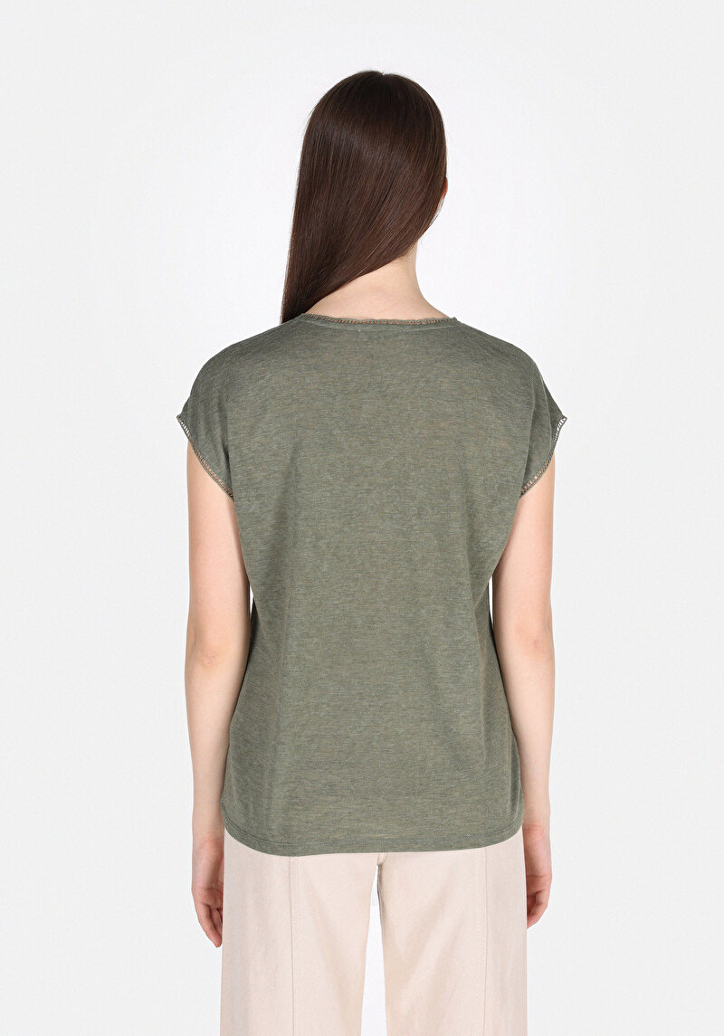 Imagine a Tricou Cu Maneca Scurta De Dama Kaki Regular Fit Cl1074594