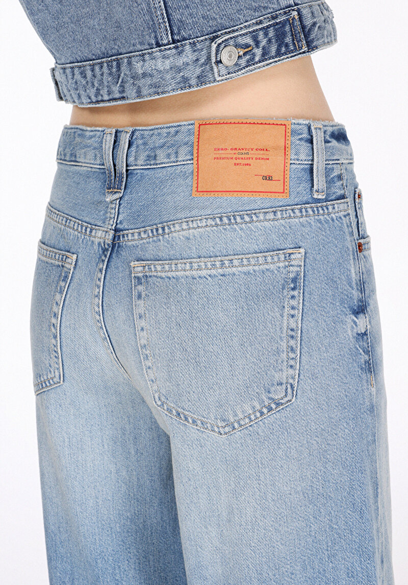 Afișați detalii pentru Pantaloni De Dama Albastru Loose Fit  Cl1075840