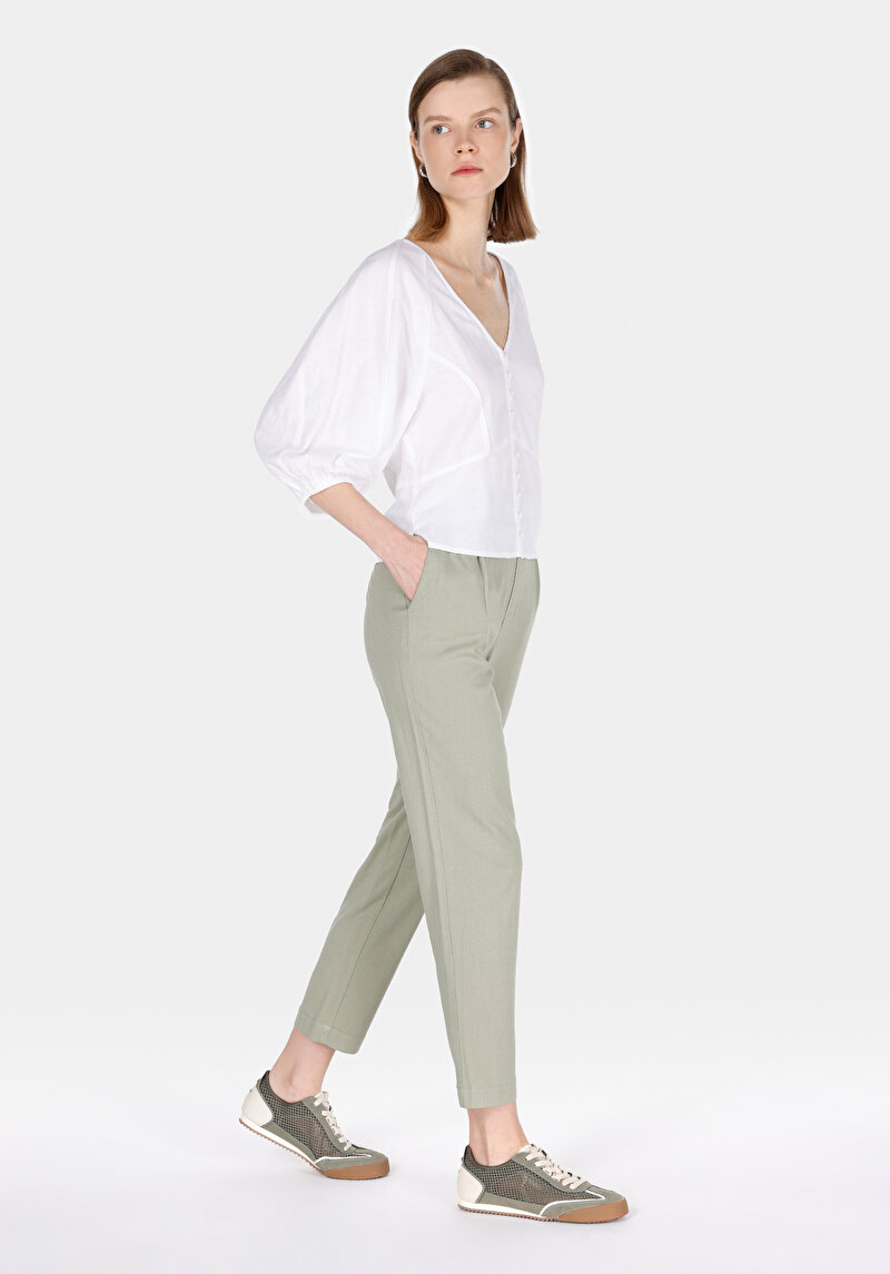 Imagine a Pantaloni De Dama Verde Regular Fit Cl1068239