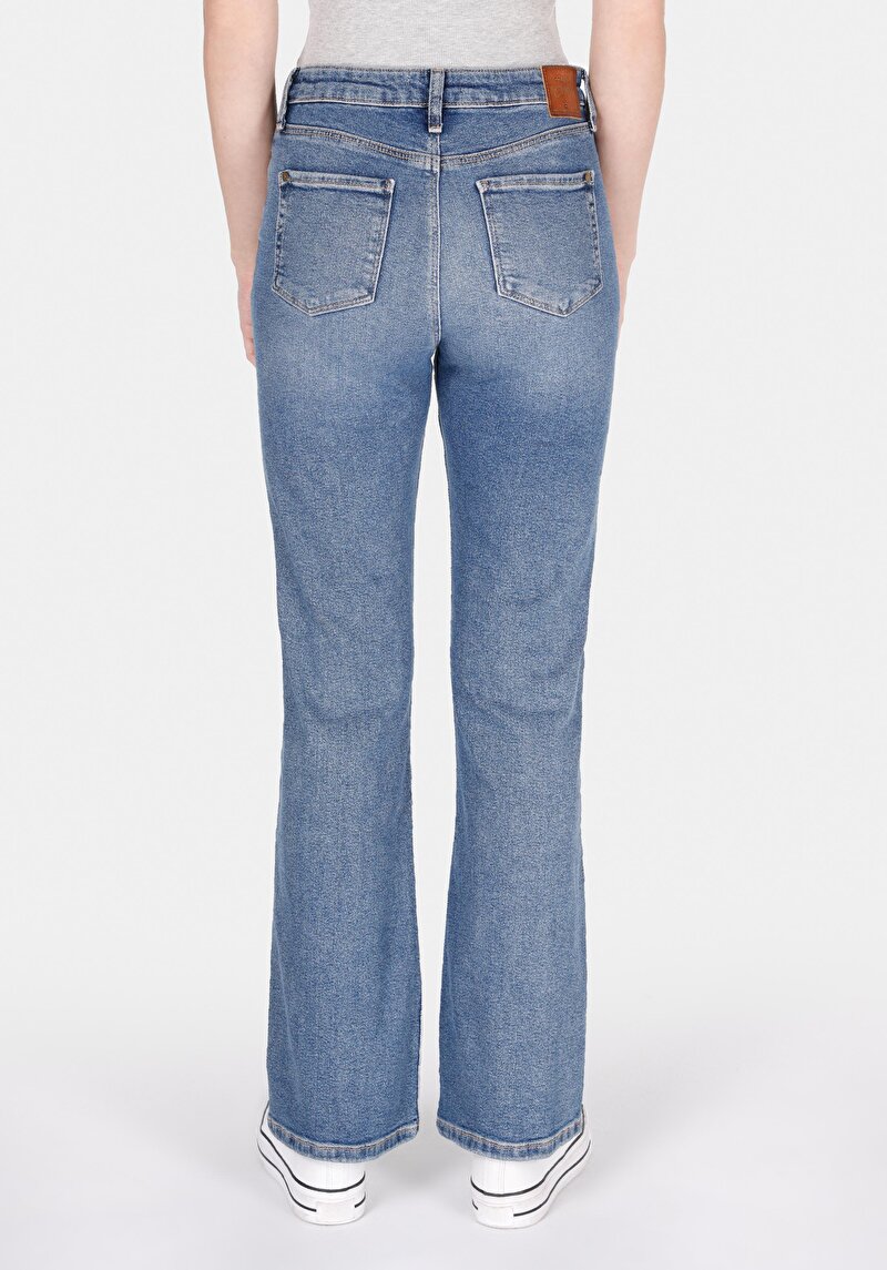 Afișați detalii pentru Pantaloni De Dama Albastru Deschis Regular Fit 791 Monica Cl1072456