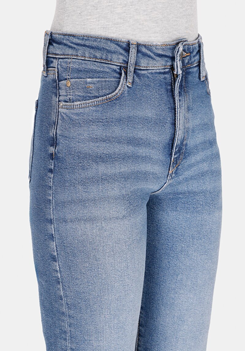 Afișați detalii pentru Pantaloni De Dama Albastru Deschis Regular Fit 791 Monica Cl1072456