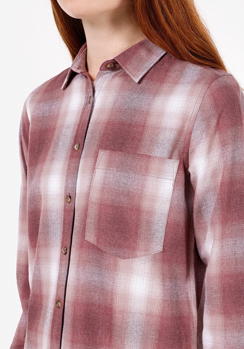 Imagine a Camasa Cu Maneca Lunga De Dama Roz Regular Fit Cl1072494