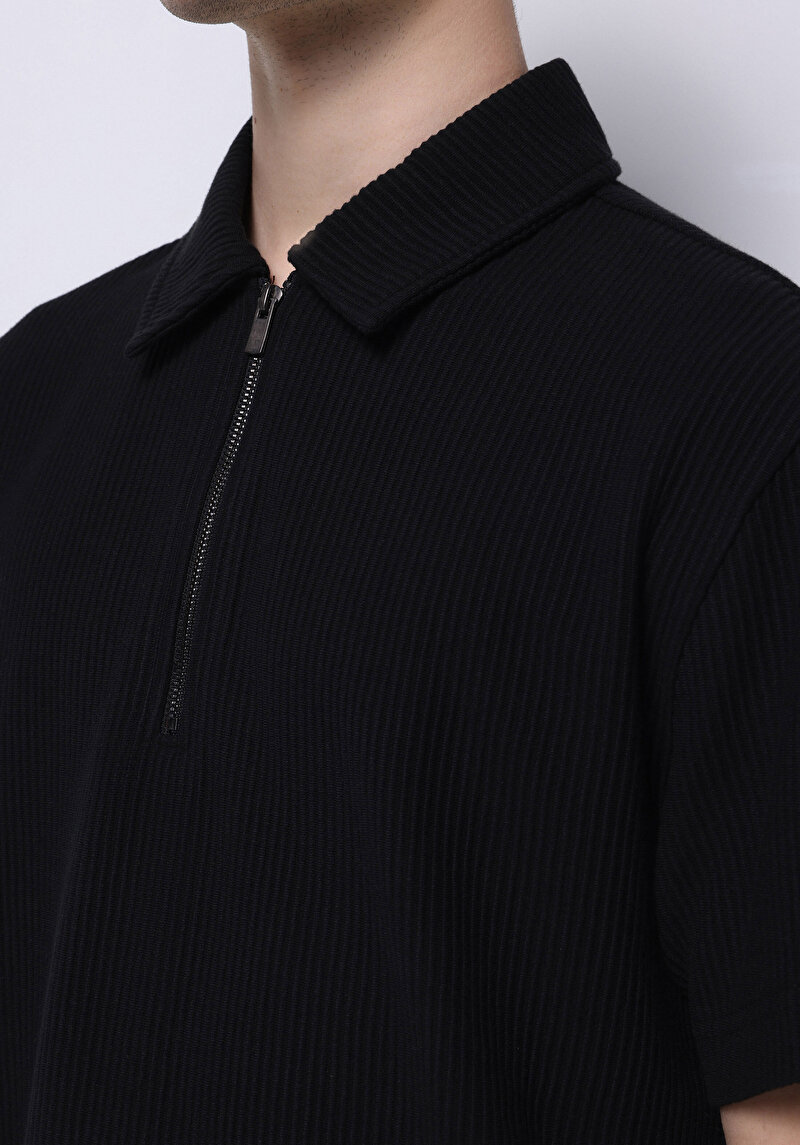 Imagine a Tricou Polo Cu Maneca Scurta De Barbati Negru Comfort Fit Cl1071894