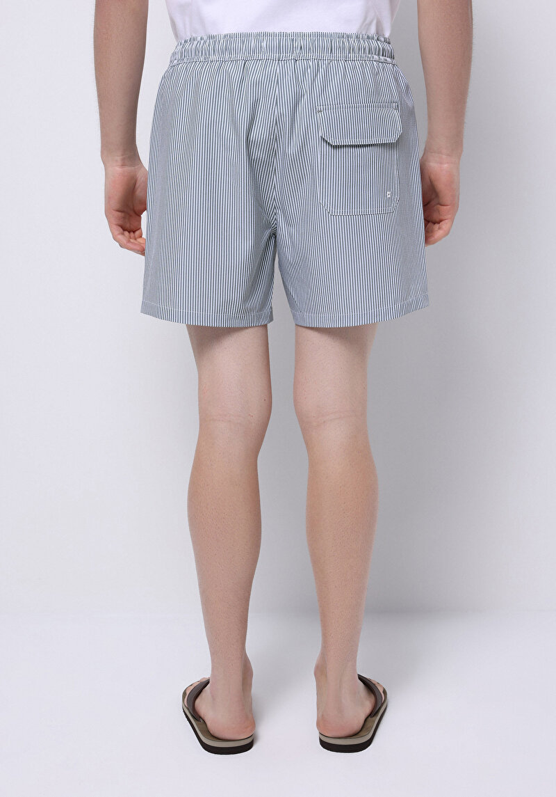 Imagine a Pantaloni Scurți De Baie Verzi Cu Dungi Slim Fit Pentru Bărbați