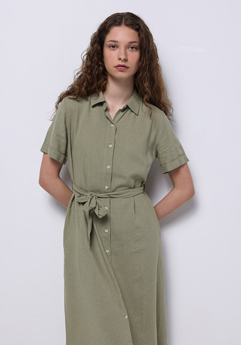 Imagine a Rochie Verde Pentru Femei Regular Fit