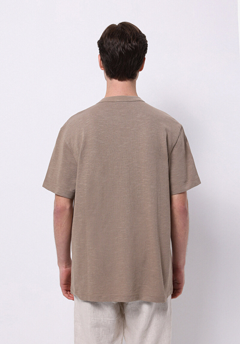 Imagine a Comfort Fit Round Neck Drept Bărbați Gri Tricou Cu Mânecă Scurtă