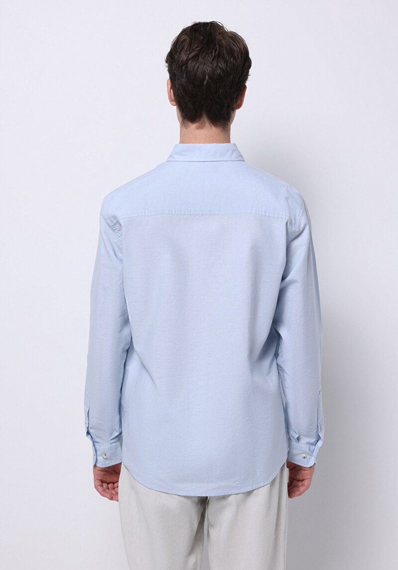 Afișați detalii pentru Camasa Cu Maneca Lunga De Barbati Albastru Regular Fit  Cl1074489