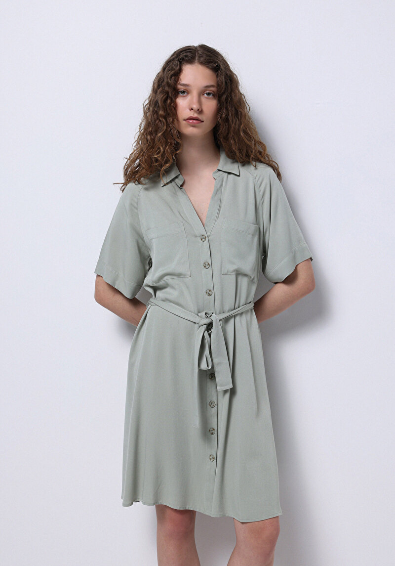 Imagine a Rochie Verde Pentru Femei Regular Fit