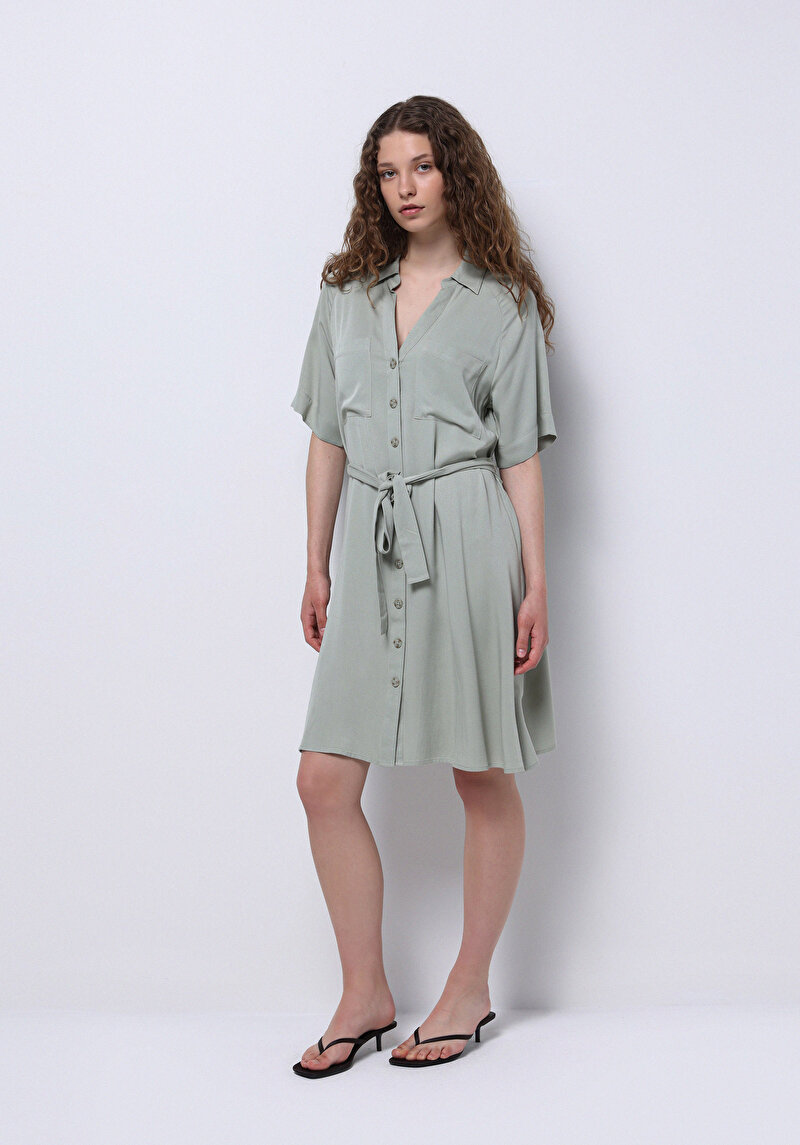 Imagine a Rochie Verde Pentru Femei Regular Fit