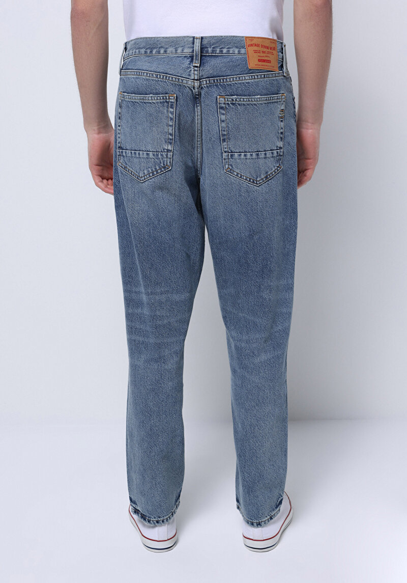 Afișați detalii pentru Blugi İndigo Pentru Bărbați Loose Tapered Fit