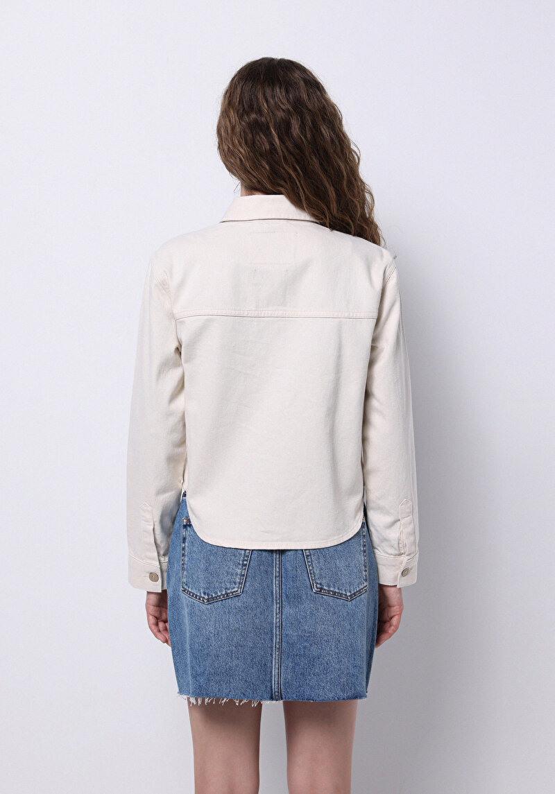 Afișați detalii pentru Regular Fit Dimensiune Clasică Drept Cămașă Albă Cu Mânecă Lungă Pentru Femei